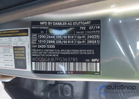 2015 Mercedes-Benz Glk 350 4Matic из США, поврежденный, VIN WDCGG8JB7FG363785